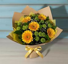 Букет цветов из:  Герберы и Хризантемы в Краснодаре